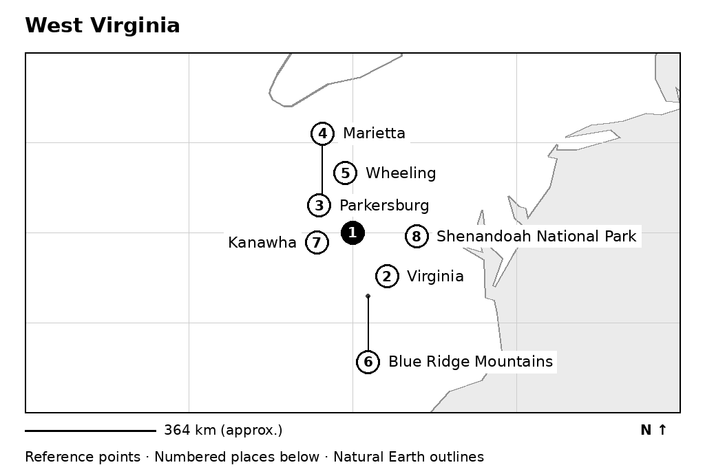 Closer orientation map for West Virginia
