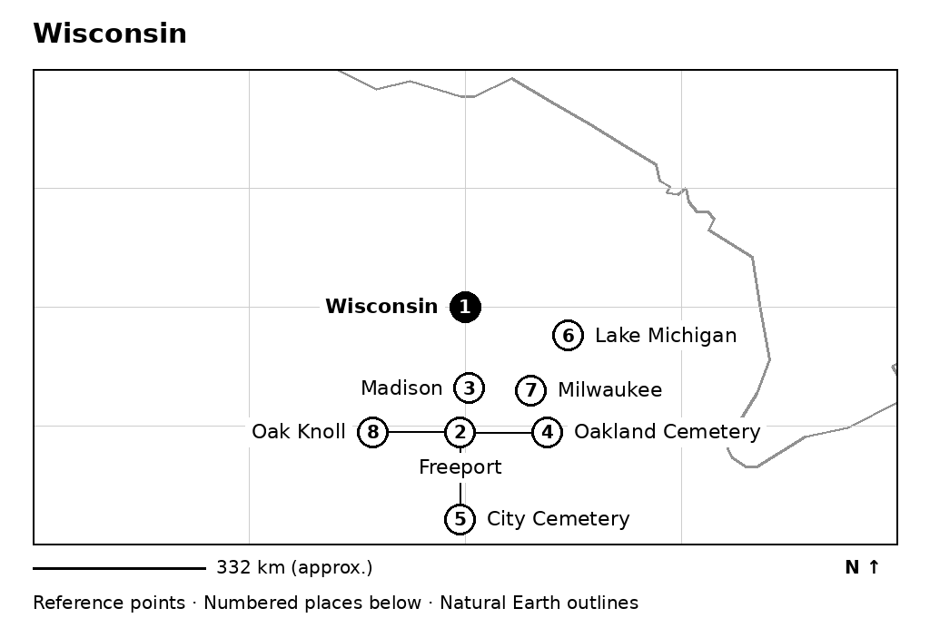 Closer orientation map for Wisconsin