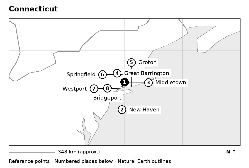 Closer orientation map for Connecticut