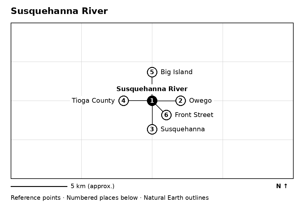 Closer orientation map for Susquehanna River