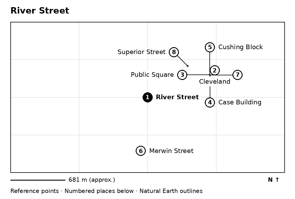 Closer orientation map for River Street