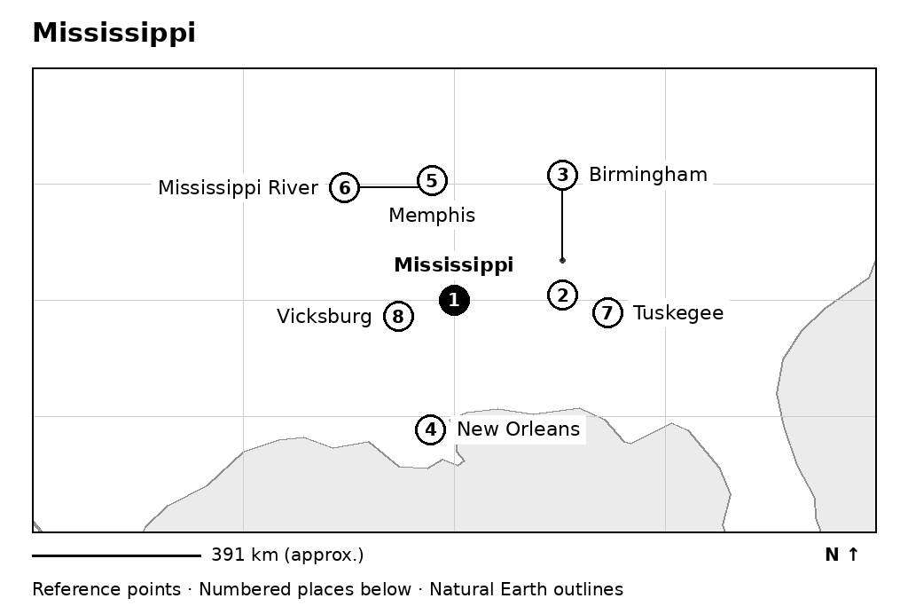 Closer orientation map for Mississippi