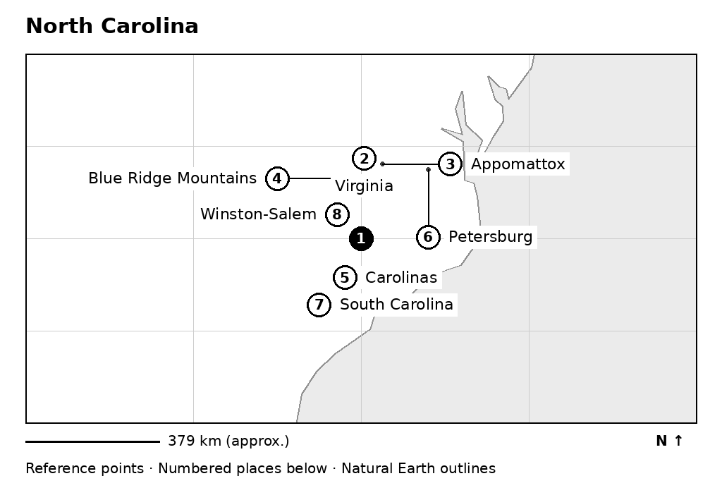 Closer orientation map for North Carolina