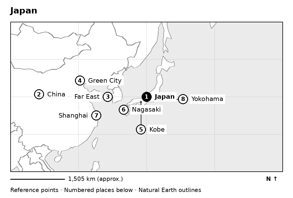 Closer orientation map for Japan