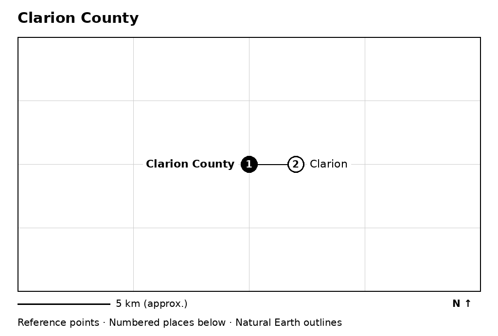Closer orientation map for Clarion County