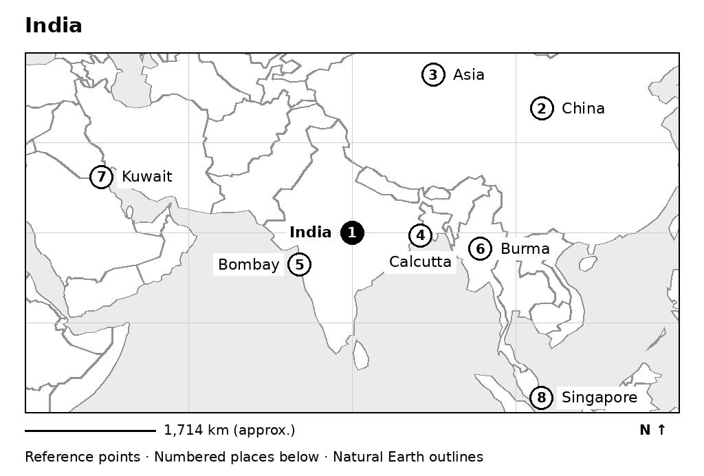 Closer orientation map for India