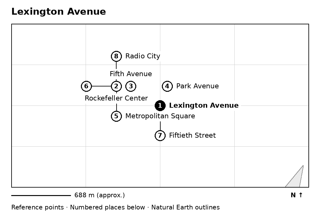 Closer orientation map for Lexington Avenue
