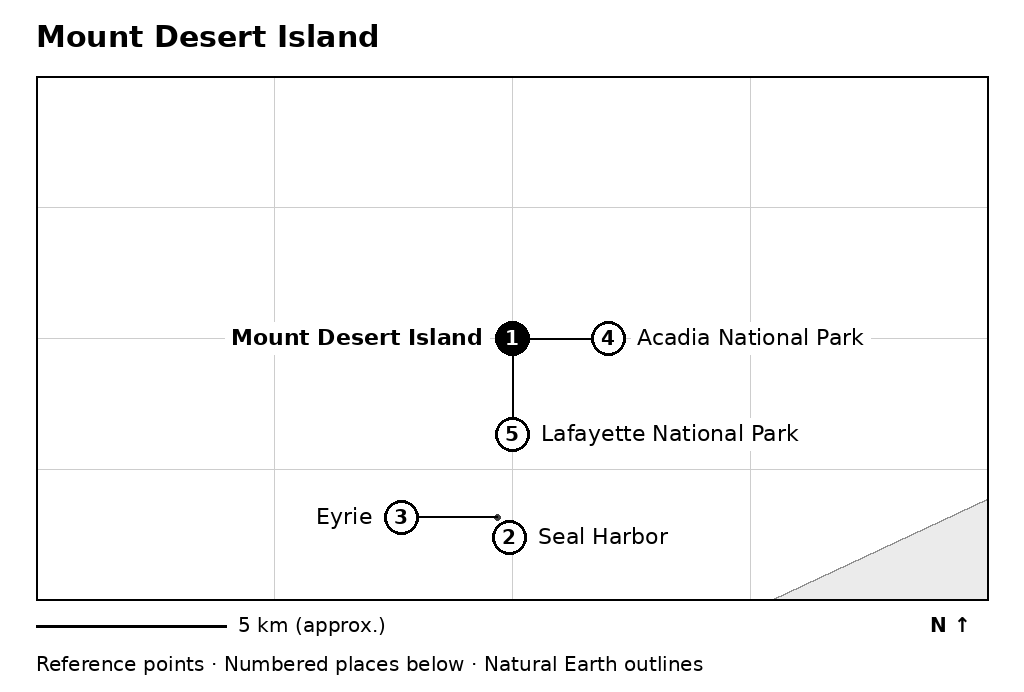 Closer orientation map for Mount Desert Island