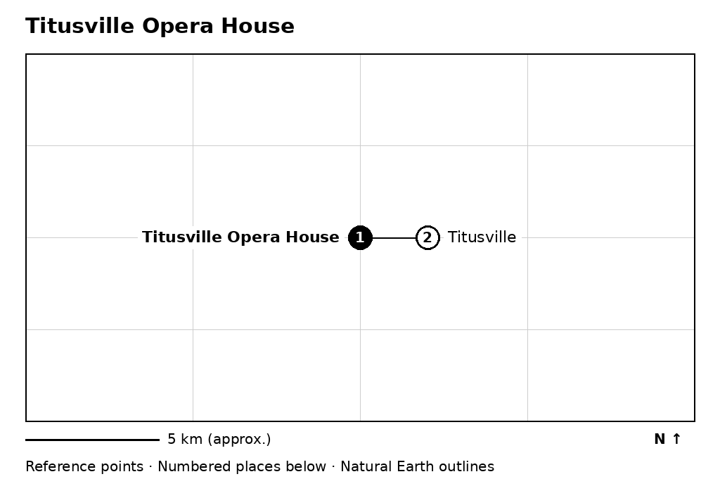 Closer orientation map for Titusville Opera House