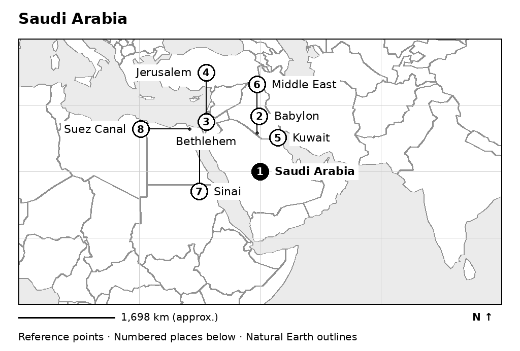 Closer orientation map for Saudi Arabia