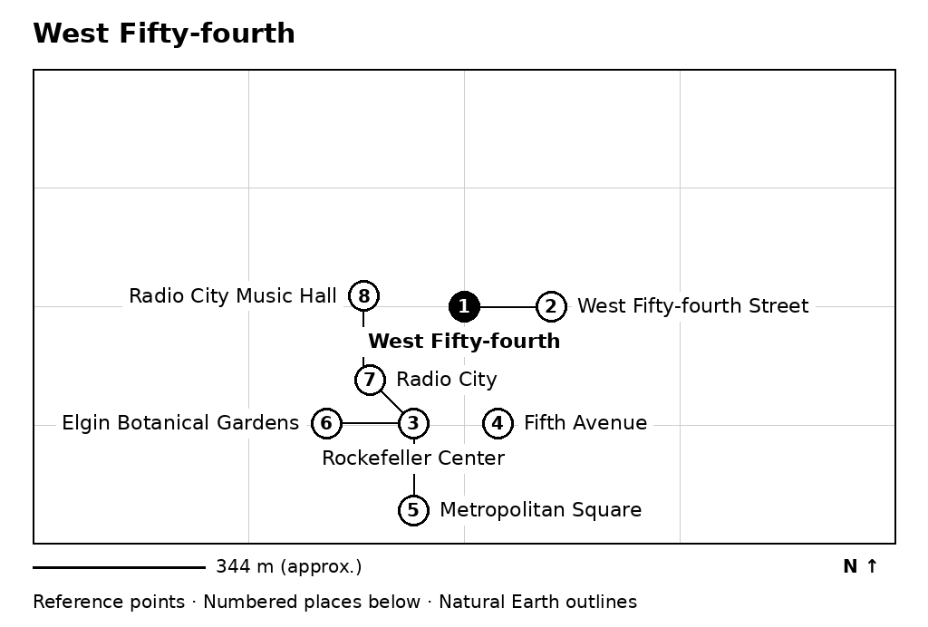 Closer orientation map for West Fifty-fourth
