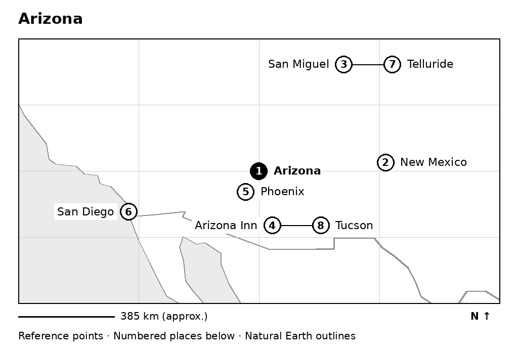 Closer orientation map for Arizona