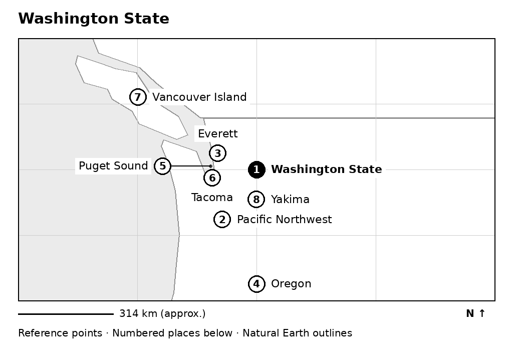 Closer orientation map for Washington State