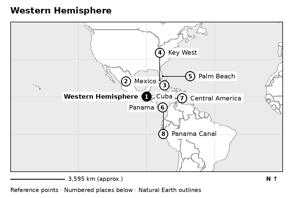 Closer orientation map for Western Hemisphere