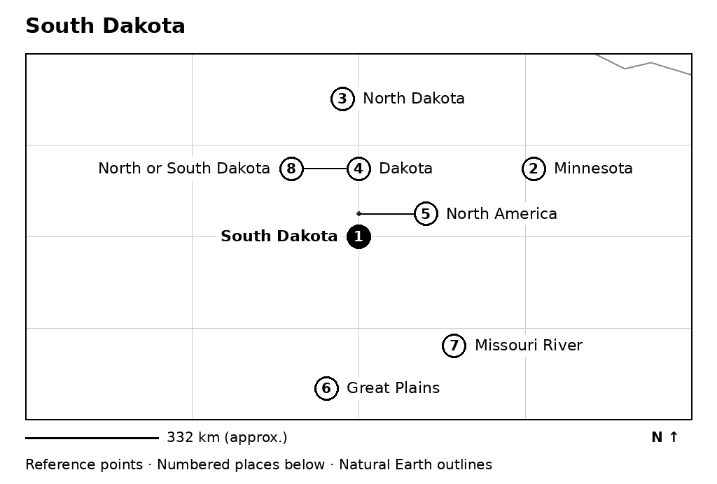 Closer orientation map for South Dakota