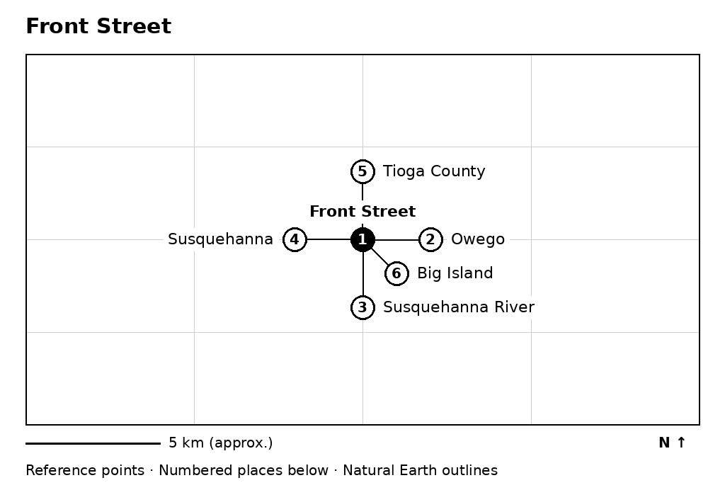 Closer orientation map for Front Street