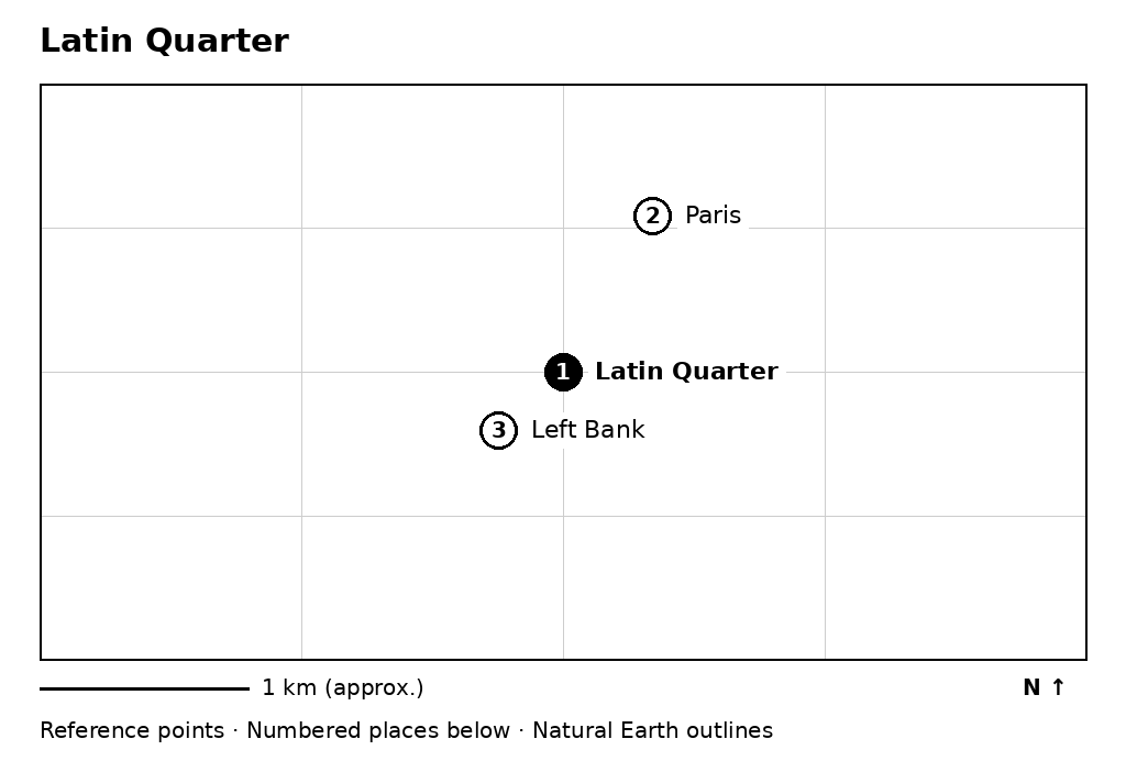 Closer orientation map for Latin Quarter