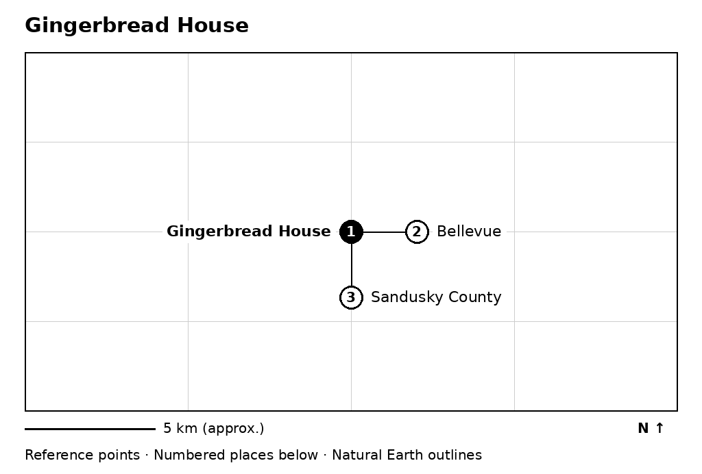 Closer orientation map for Gingerbread House
