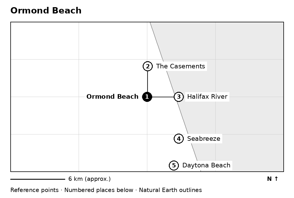 Closer orientation map for Ormond Beach