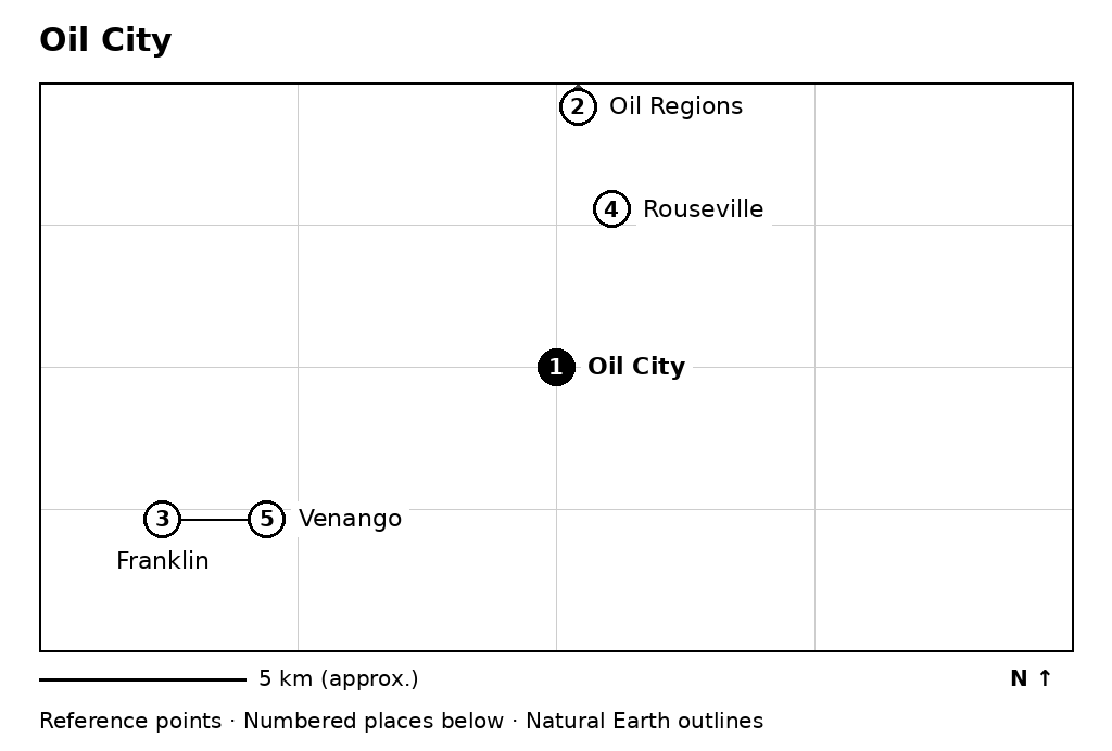 Closer orientation map for Oil City