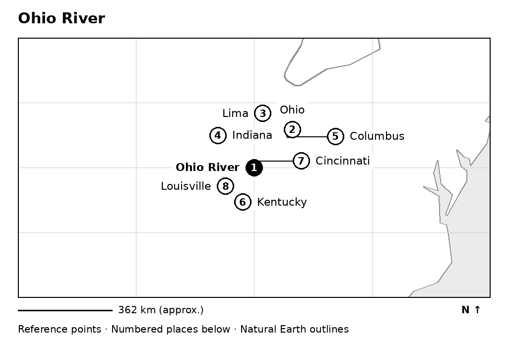 Closer orientation map for Ohio River