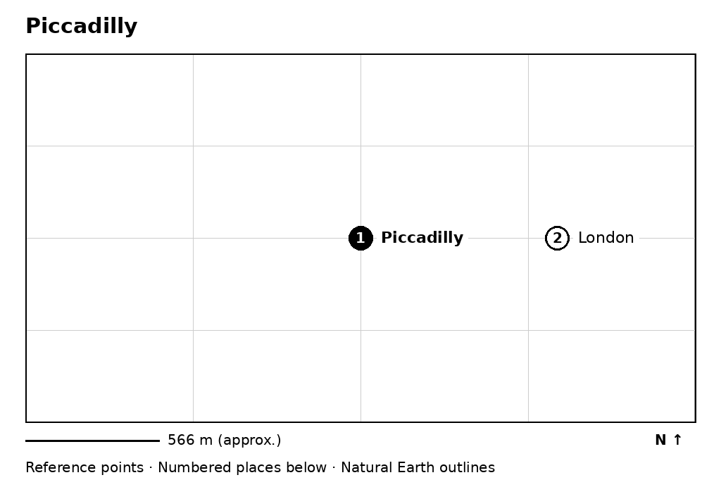 Closer orientation map for Piccadilly