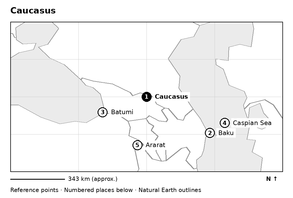 Closer orientation map for Caucasus