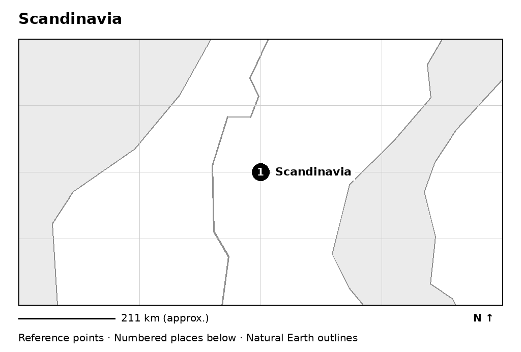 Closer orientation map for Scandinavia