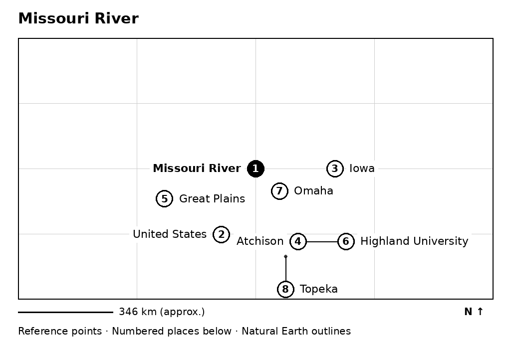 Closer orientation map for Missouri River
