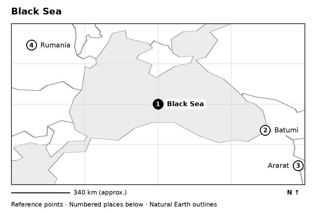Closer orientation map for Black Sea