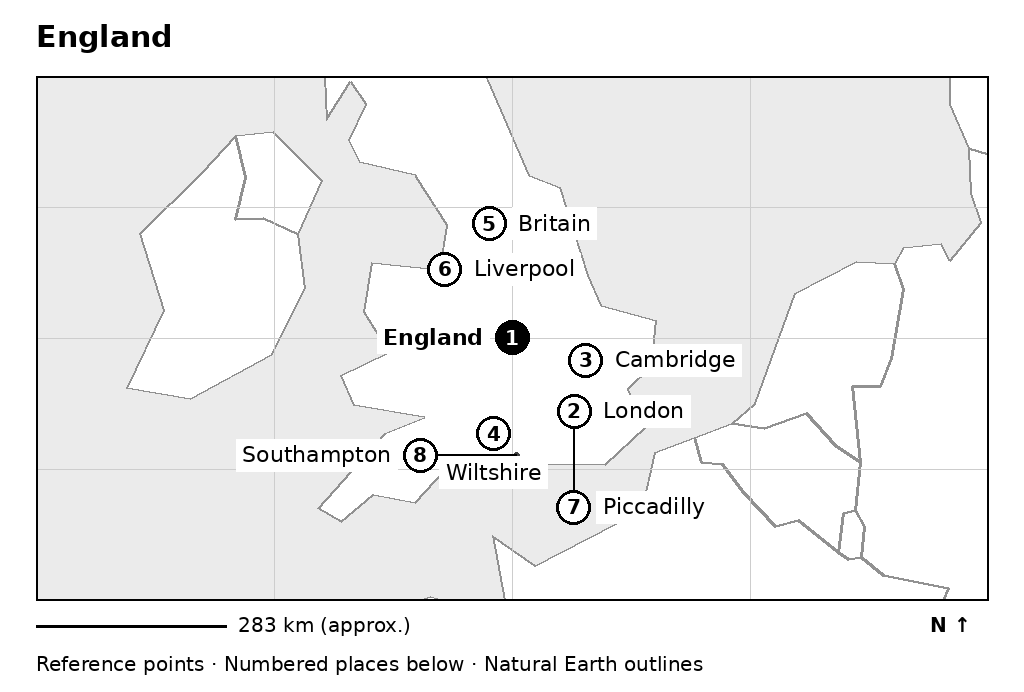 Closer orientation map for England