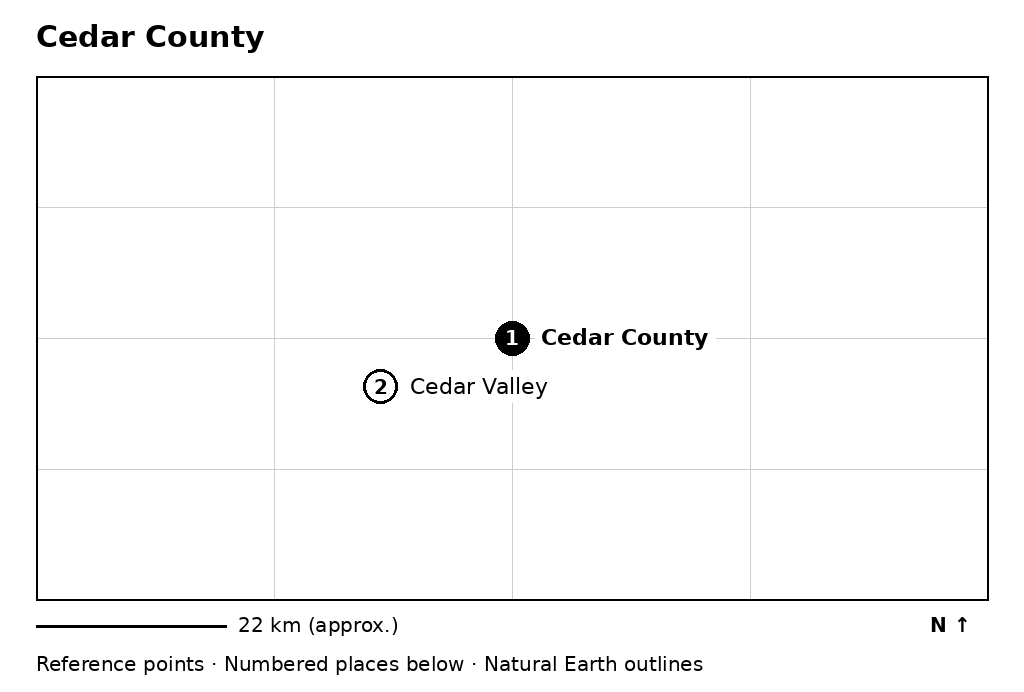 Closer orientation map for Cedar County