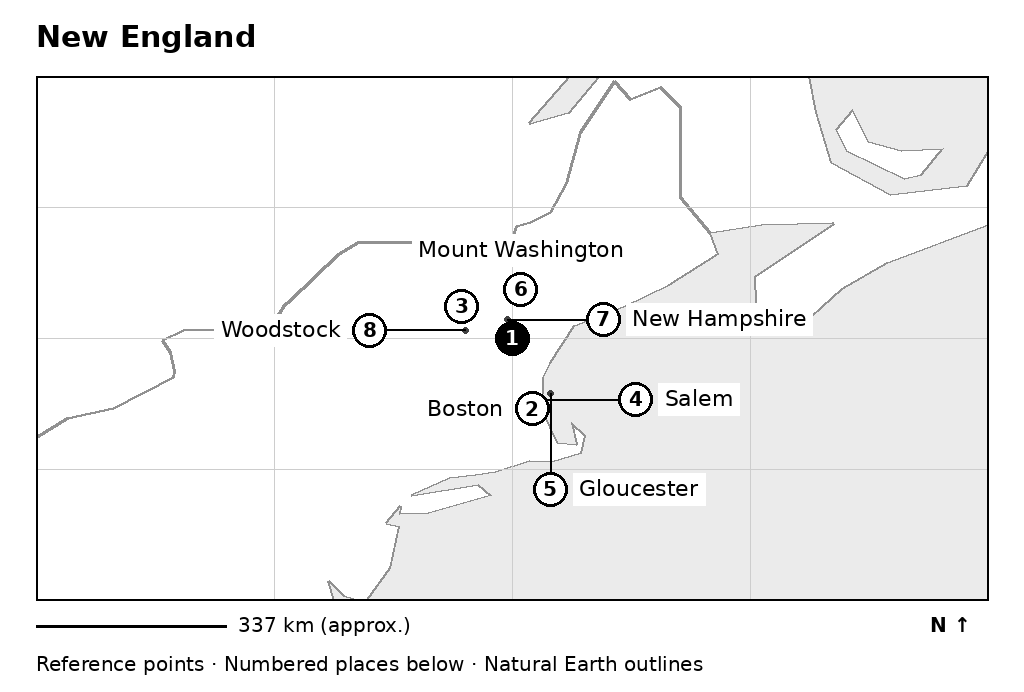 Closer orientation map for New England