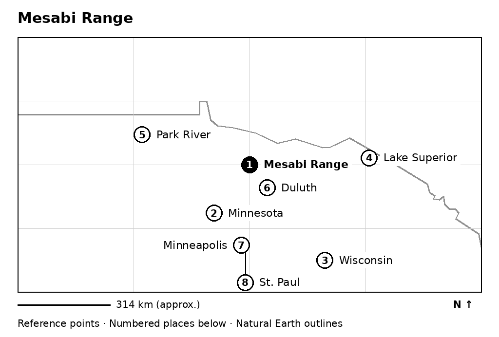 Closer orientation map for Mesabi Range