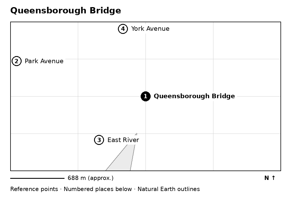 Closer orientation map for Queensborough Bridge