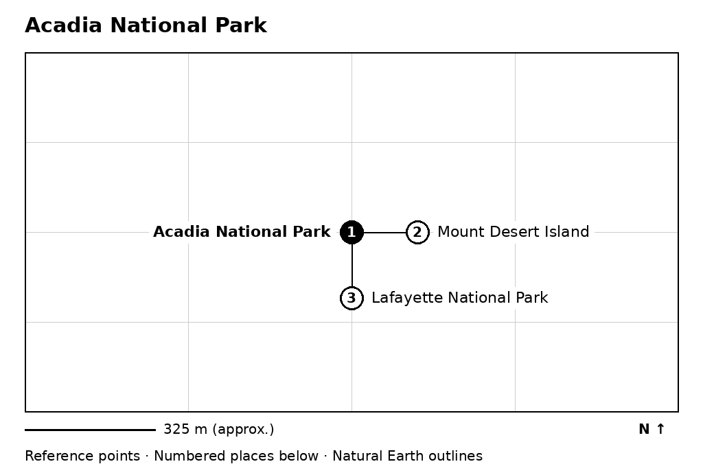 Closer orientation map for Acadia National Park