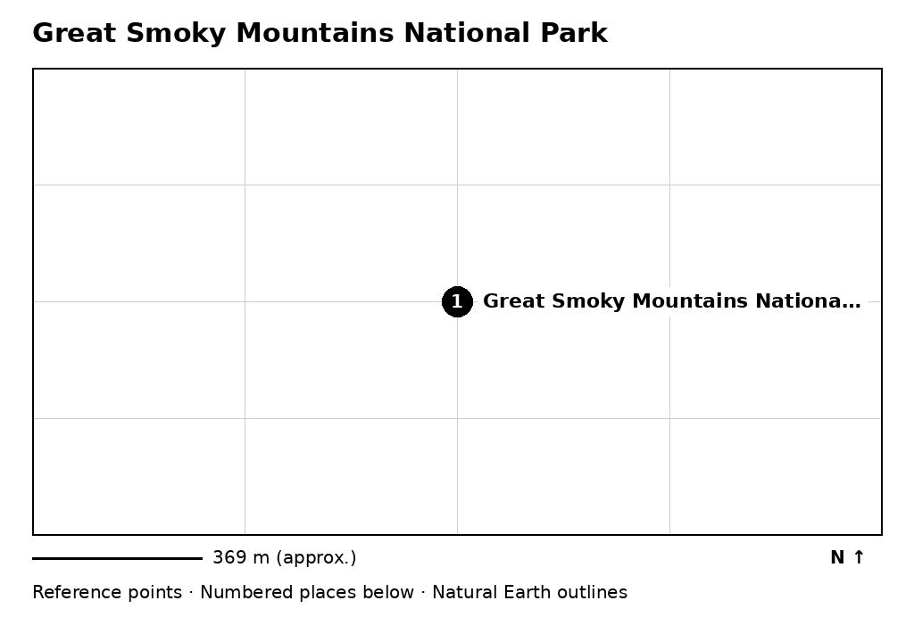 Closer orientation map for Great Smoky Mountains National Park