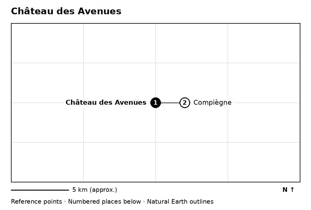 Closer orientation map for Château des Avenues