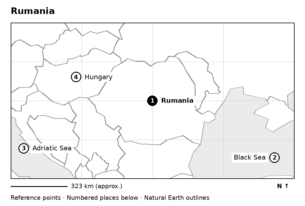 Closer orientation map for Rumania
