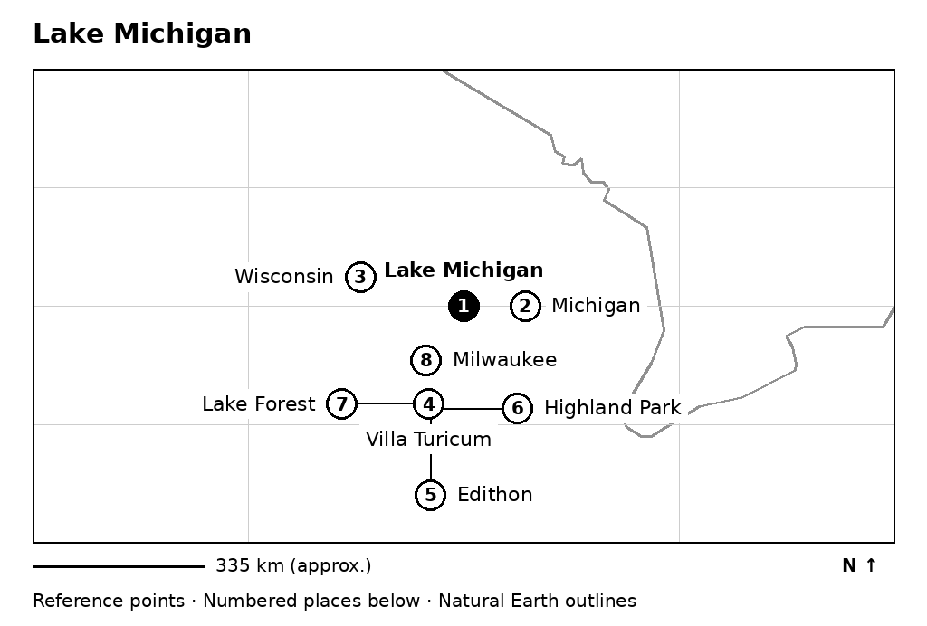 Closer orientation map for Lake Michigan