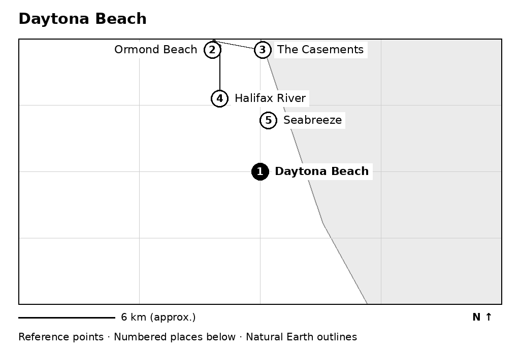 Closer orientation map for Daytona Beach