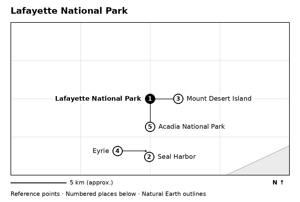 Closer orientation map for Lafayette National Park